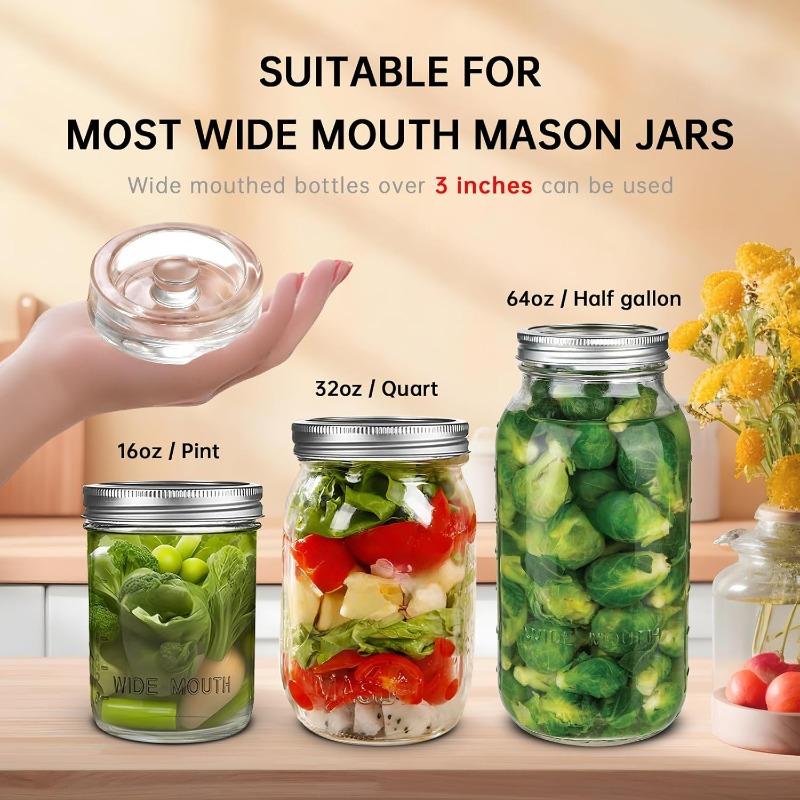 1/2 Pack Glass Fermentation Weight, Easy Grip Pickling Glass Weight for Home Brewing, Pickling, Fermented Fruits, Sauerkraut