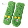 1 Pair Winter Floor Socks Cartoon Design Animal Embroidery Ultra Thick Fleece Keep Warm Mid-tube Non-slip Slipper Socks