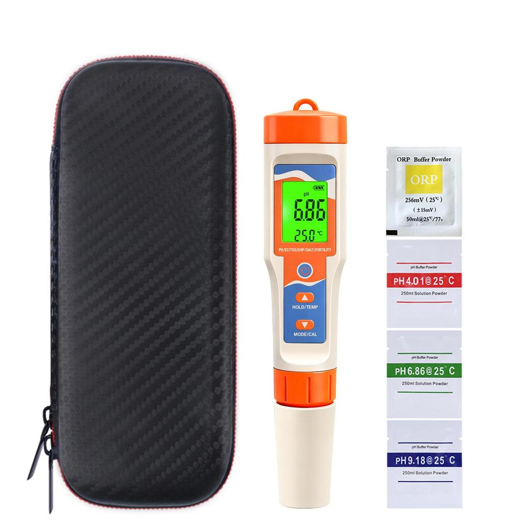 7 In 1 Digital PH EC TDS ORP Salinity Fertility Temperature Water Quality Tester Pen With ATC For Aquarium Hydroponics Spa