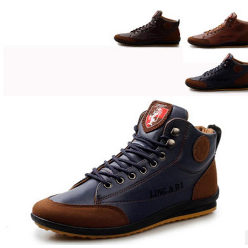 Мужские кожаные непромокаемые ботинки martin, зимние сапоги, модные зимние теплые ботинки, высокие сапоги 39