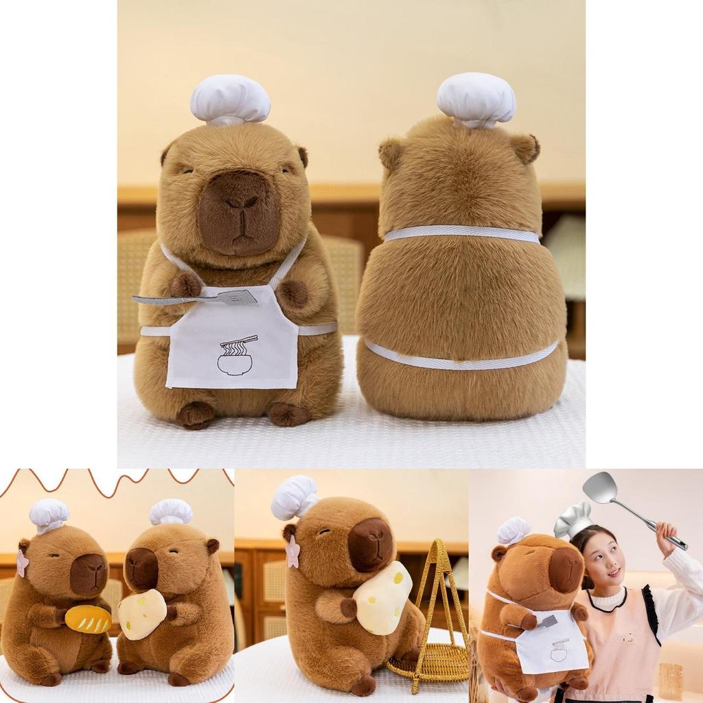 Cute Capybara Plush Toy Soft Cheesy Bread Design Adorable Cuddly Pillow For Home