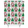TU Christmas Shower Curtain Santa Claus Holiday Festive Bathroom Decor Waterproof Fabric Xmas Pattern Backdrop Home Decoration G
