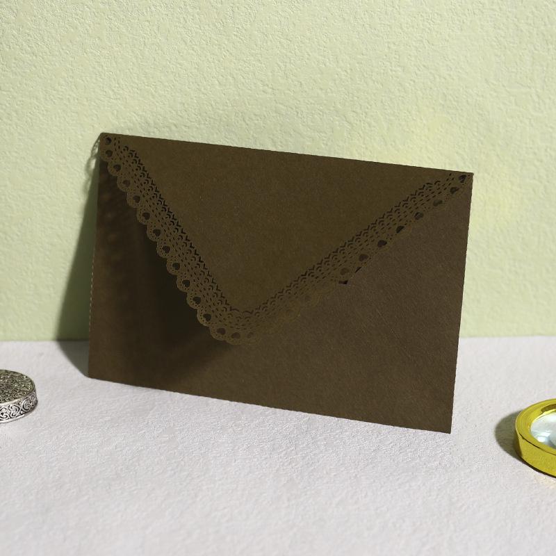 Colorful Laser-Cut Lace Triangular Invitation Card for Weddings and Birthdays