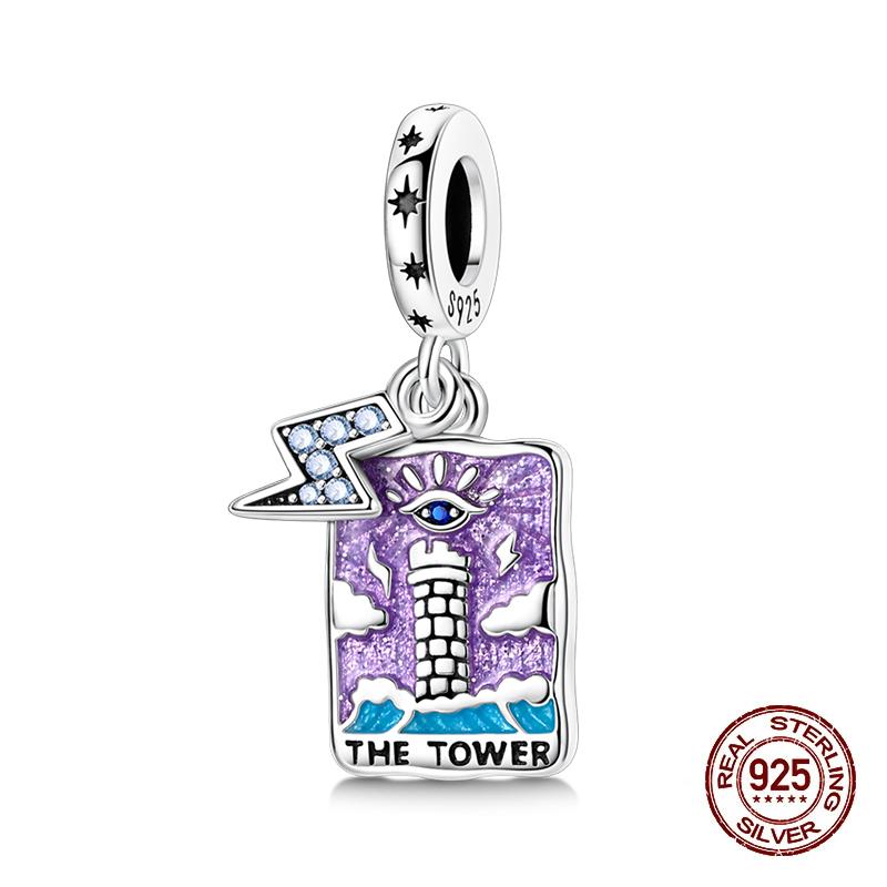 100% 925 Silver Tarot Collection Pendant DIY Hourglass Beads Fit Pandach Original Bracelet Women Jewelry Birthday Gift