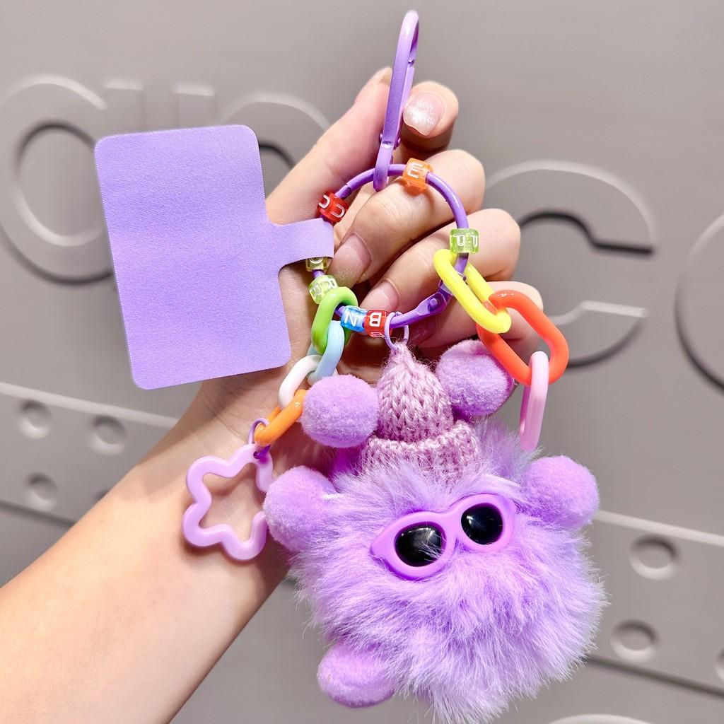 

Adorable Plush Cartoon Coal Keychain Soft Pendant For Bags And Cars Gifts фиолетовый