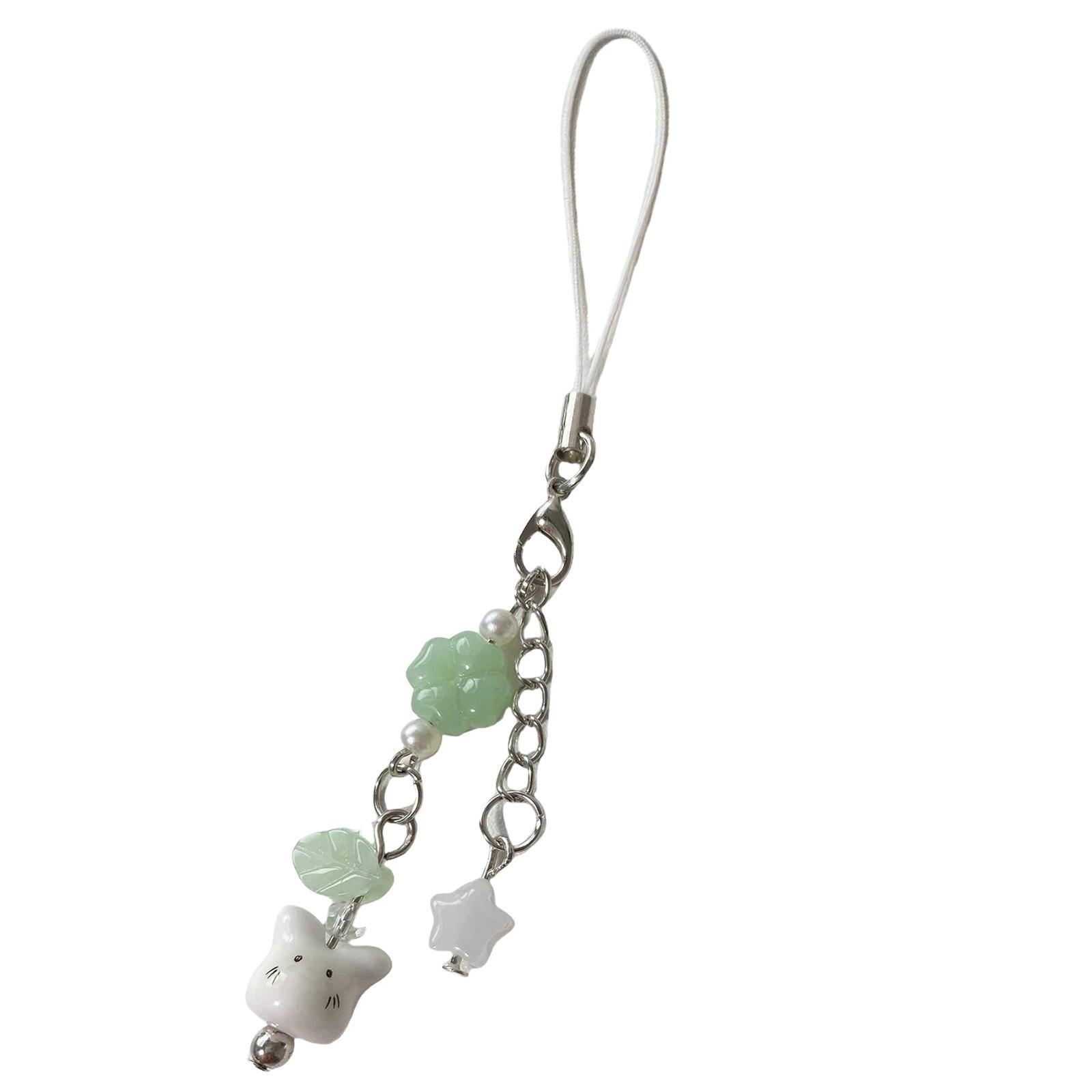 

Многофункциональный брелок с кроликами из бисера, ручной работы, милый животный кулон для сумки, модный аксессуар для трендового образа, для повседневного использования 1