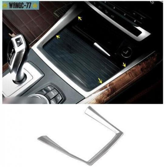 For BMW X5 E70 2007 - 2013 Steel Console Front Water Cup Holder Cover Trim