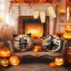 2PCS  Halloween Best-Seller Pillow Cover - 45x45cm Polyester, Hand-Wash, Cat/Pumpkin Print