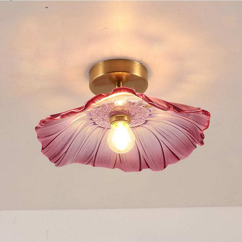 1Pc Vintage Pendant Lights Flower Glass Hanging Lamps Home Decoration Lighting Living Room Bedroom Bedside Light Fixture Indoor Shop