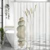 Perdea de duș Zen Garden, Piatră, Floare, Spa, Perdea de duș decorativă pentru baie de meditație japoneză, Perdea de duș impermeabilă
