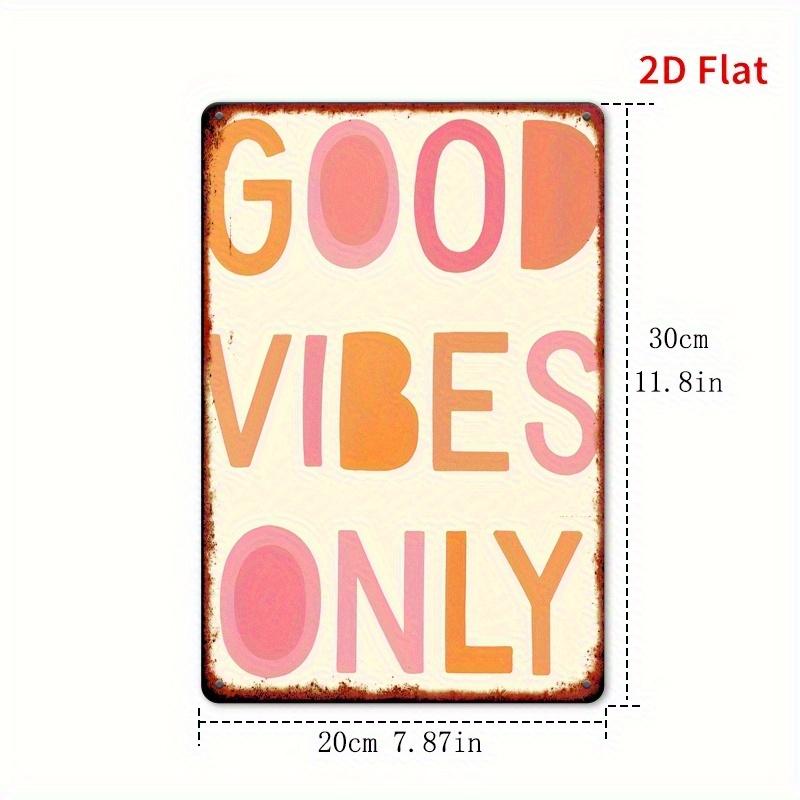 Good Vibes Only Vintage Gradient Decorative Sign  Retro OrangePink Wall Art for Home Garden Bedroom  Wedding Decor