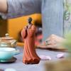 Chinese Buddha Statue Monk Figure Tea Pet Stylish and Elegant Home Decoration Monk Figurine for Business Car Living Room Yard