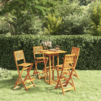 Vidaxl 5-Cz. Garden Bar Furniture Set, Solid Acacia Wood