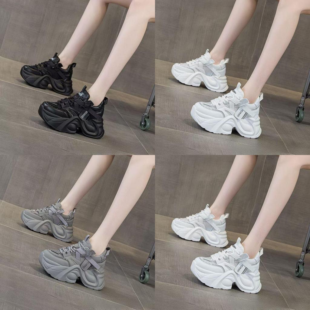 Shoe Platform Sneakers With Breathable Leather For Women Summer Casual Comfort