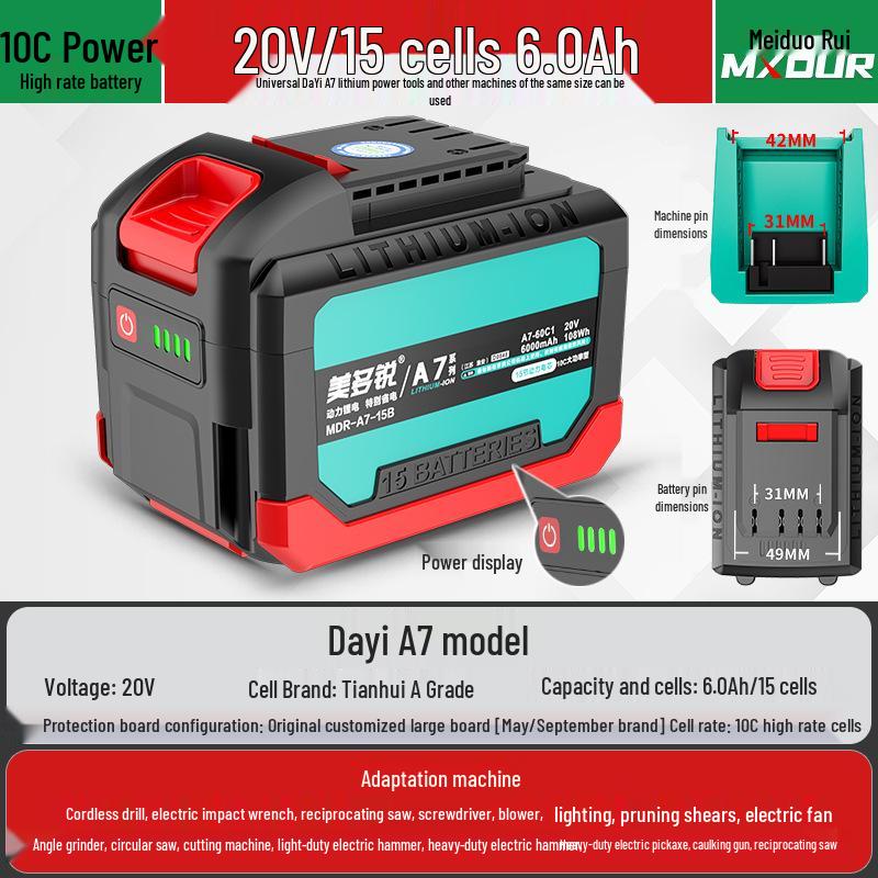 20V Lithium Battery Electric Tool Set: Angle Grinder, Hammer Drill, and Electric Wrench