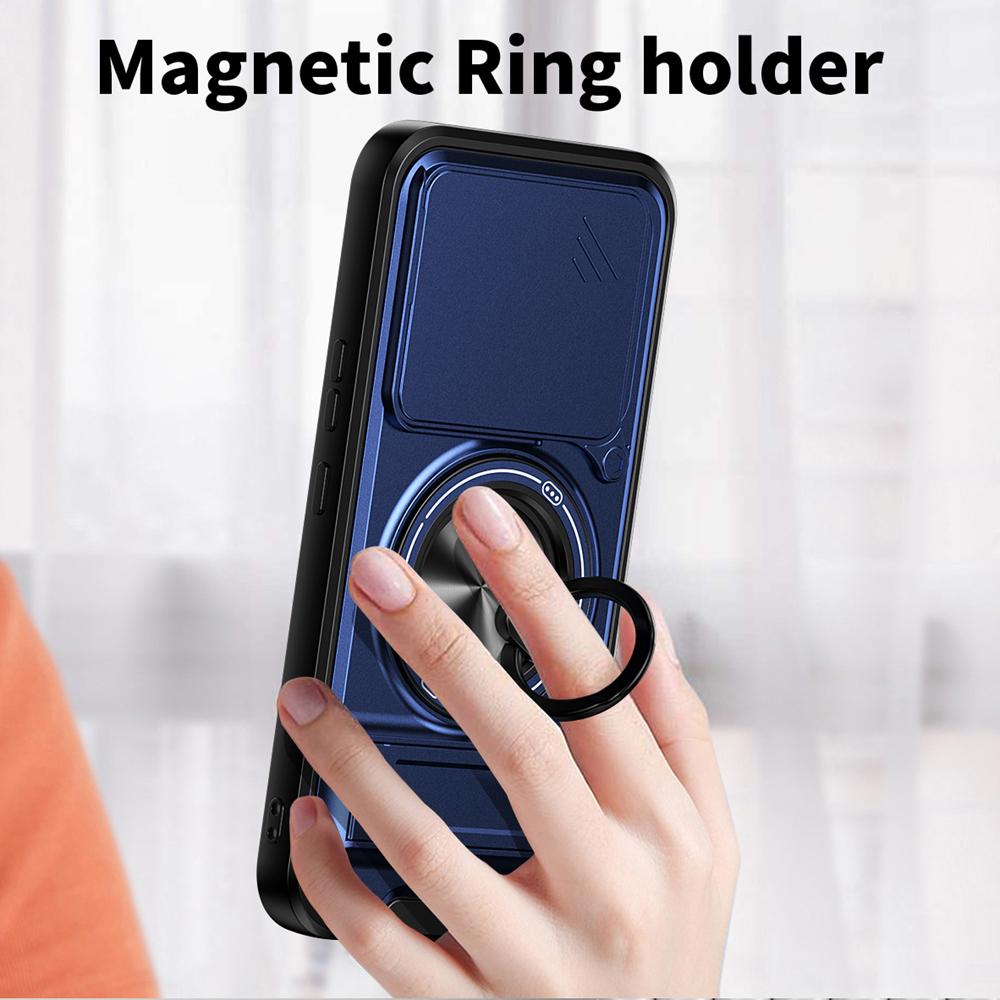 KEYSION Magnetic Phone Case for Realme 16 Pro 5G 16 Pro+ 5G Slide Camera Protection Upright Kickstand Ring Shockproof Back Cover