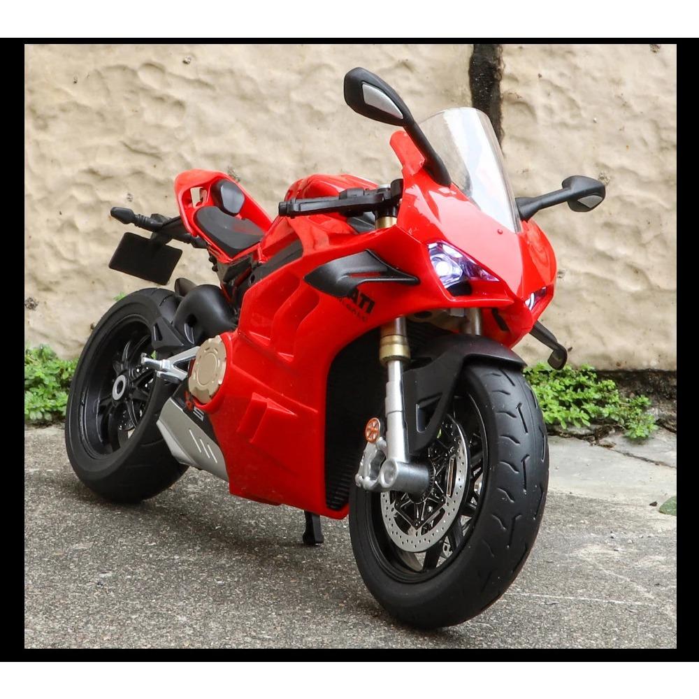 1/9 Panigale V4S Legierung Rennmotorrad Diecasts Metall Straßen-Sportmotorrad Modell Simulation mit Licht Kinderspielzeug Geschenk