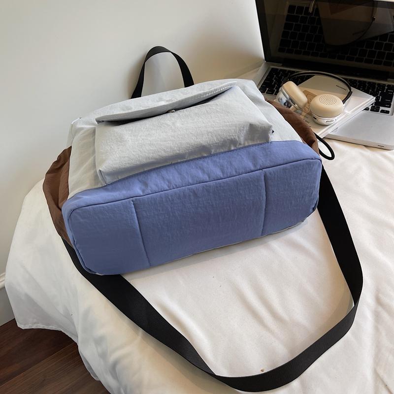 Large Capacity Travel Bag Color Contrast Tote Bag Women's Crossbody Bag
