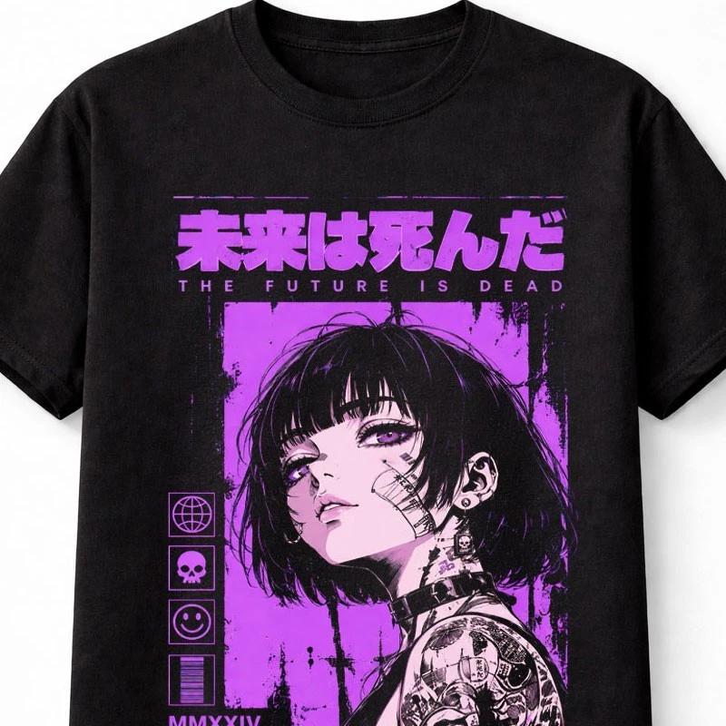 The Future Is Dead Anime Girl Gothic Unisexga Graphic Unisex TShirt S