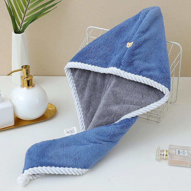 Women's Two-Tone Double-Layer Long Hair Thickened Drying Cap