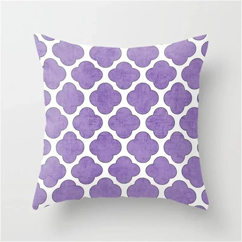 2024 Galaxy INS Wind Purple Geometric Moon Print Pillowcase Living Room Office Sofa Cushion Cover Waist Pillowcase 45*45CM
