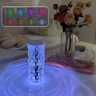Kreativní krystalový zvlhčovač vzduchu USB Ložnice Stolní Barevná Atmosférická Světla Zvlhčovač Ultrazvukový Tichý Výrobník Mlhy Difuzér