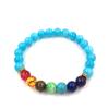 Seven-Color Chakra Lapis Lazuli & Tiger Eye Beaded Yoga Bracelet