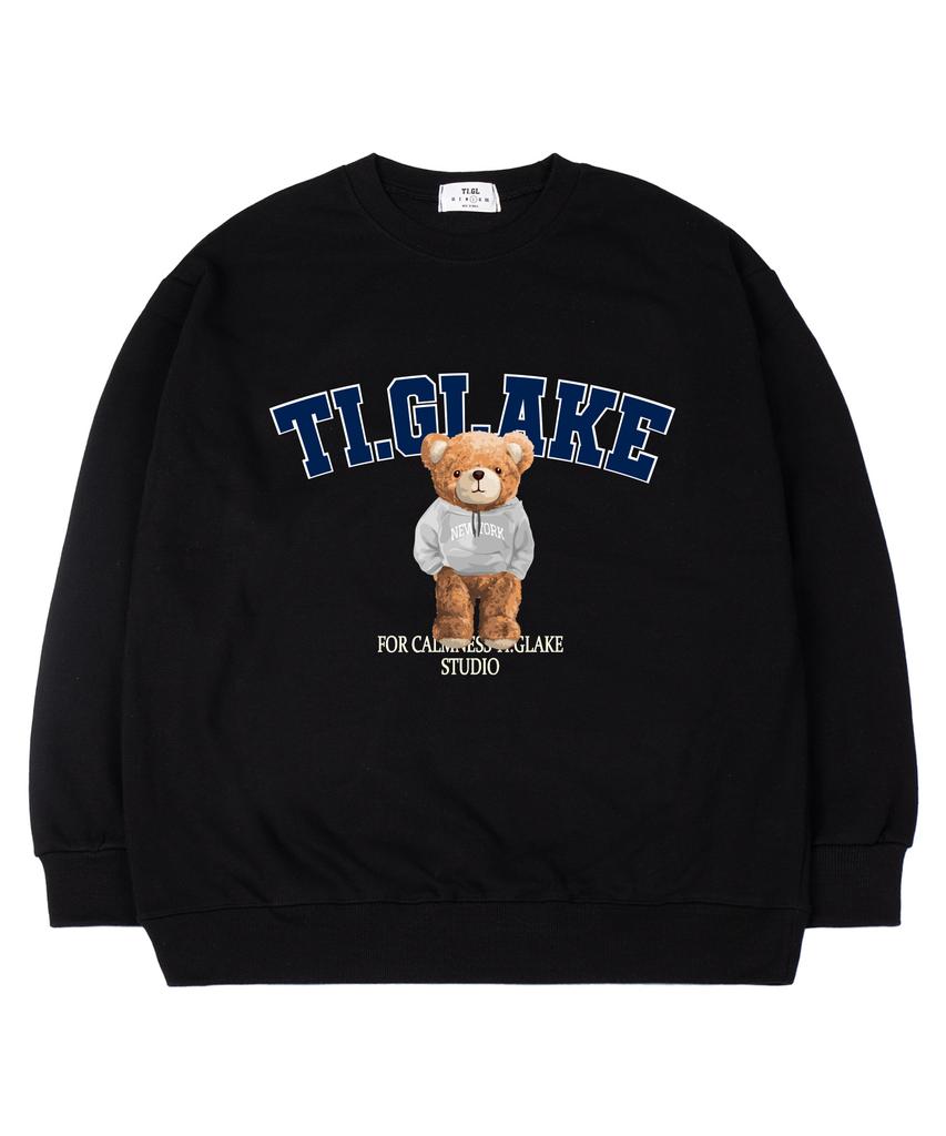 TI.GLAKE New York Hoodie Oversized Sweatshirt Black