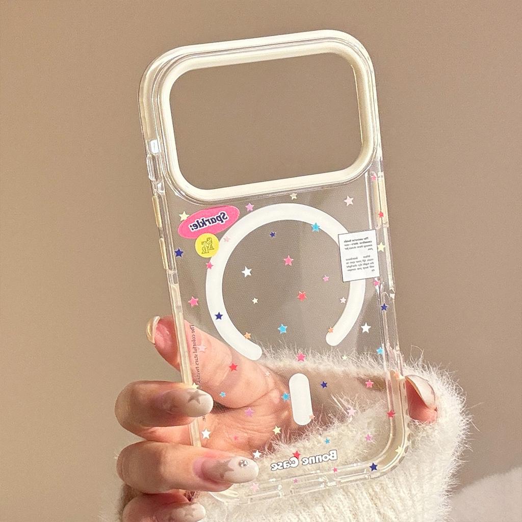 American Star Is Suitable for Apple 17promax Mobile Phone Case IPhone16 Love Magnetic Bracket 14 Transparent 13 Soft Shell