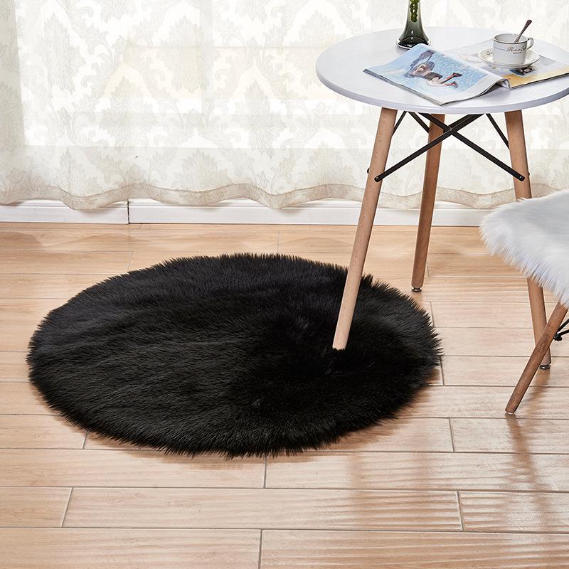Runder Faux-Wolle Shaggy Teppich für Wohnzimmer, Schlafzimmer oder Yogaraum