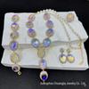 Ensemble de bijoux vintage vibrant avec diamants tchèques sertis à la main