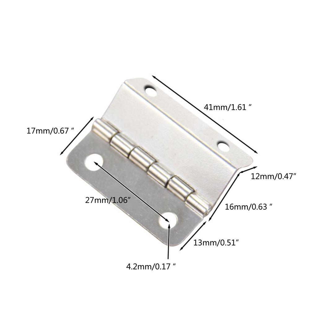 2Pcs Cabinet Door Hinge Luggage Jewelry Wood Boxes Antique Hinges Three-Folding Hinges Home Furniture Decors Hardware