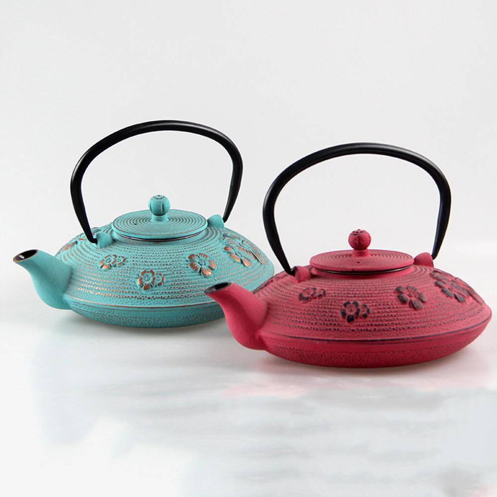 Japanese Style Cast Iron Teapot, Boiling Water Pot for Brewing Tea, Pig Iron Kettle with Tea Strainer, Charcoal Fire Tea Kettle