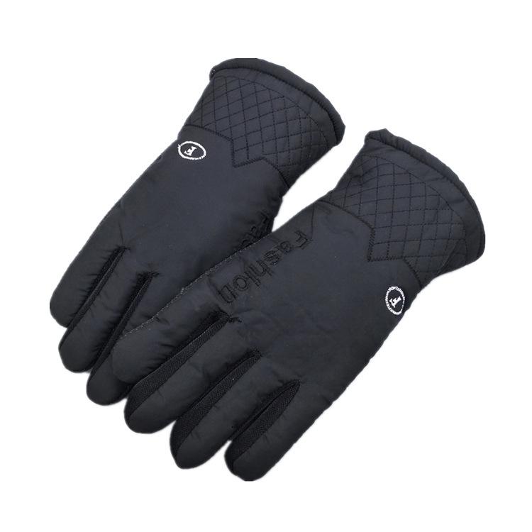 Gants d'hiver épais et chauds pour hommes, noirs et coupe-vent