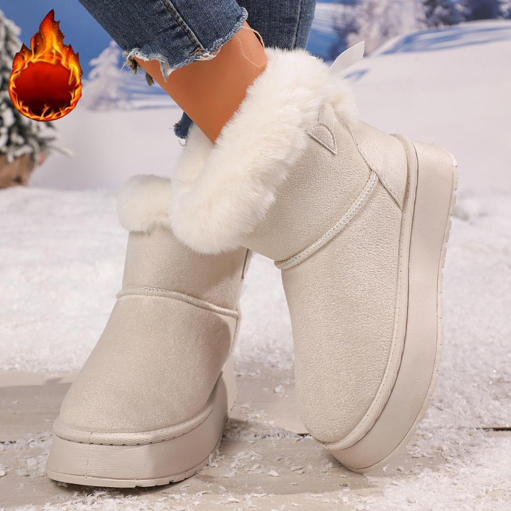 Fashion Women Winter Thickened Short Snow Boots Warm Casual Shoes Anti-slip Flat Bottom Booties for Students and Adults Zapatos De Mujer