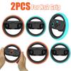 2PCS For Ns2 Joy Con Hand Grip Wheel with Silicone Pad Round Steering Wheel Grip Holder Anti-Scratch Game Attachment Accessories