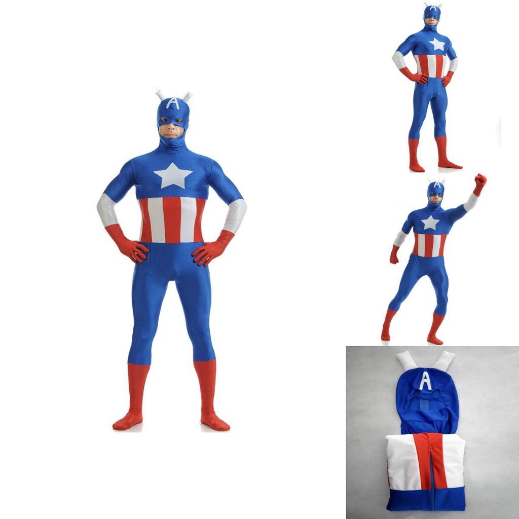 Superbe costume de super-héros Avengers Capitaine avec une fabrication exquise pour adultes