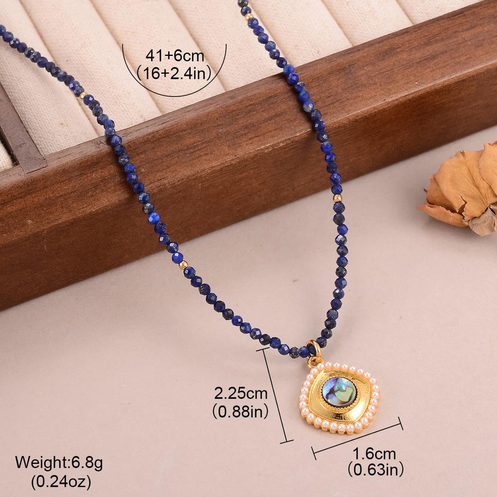 Simple Small Fresh Love Geometric Necklace Summer Versatile Beaded Dopamine Neck Chain Fashionable New Collarbone Chain Women