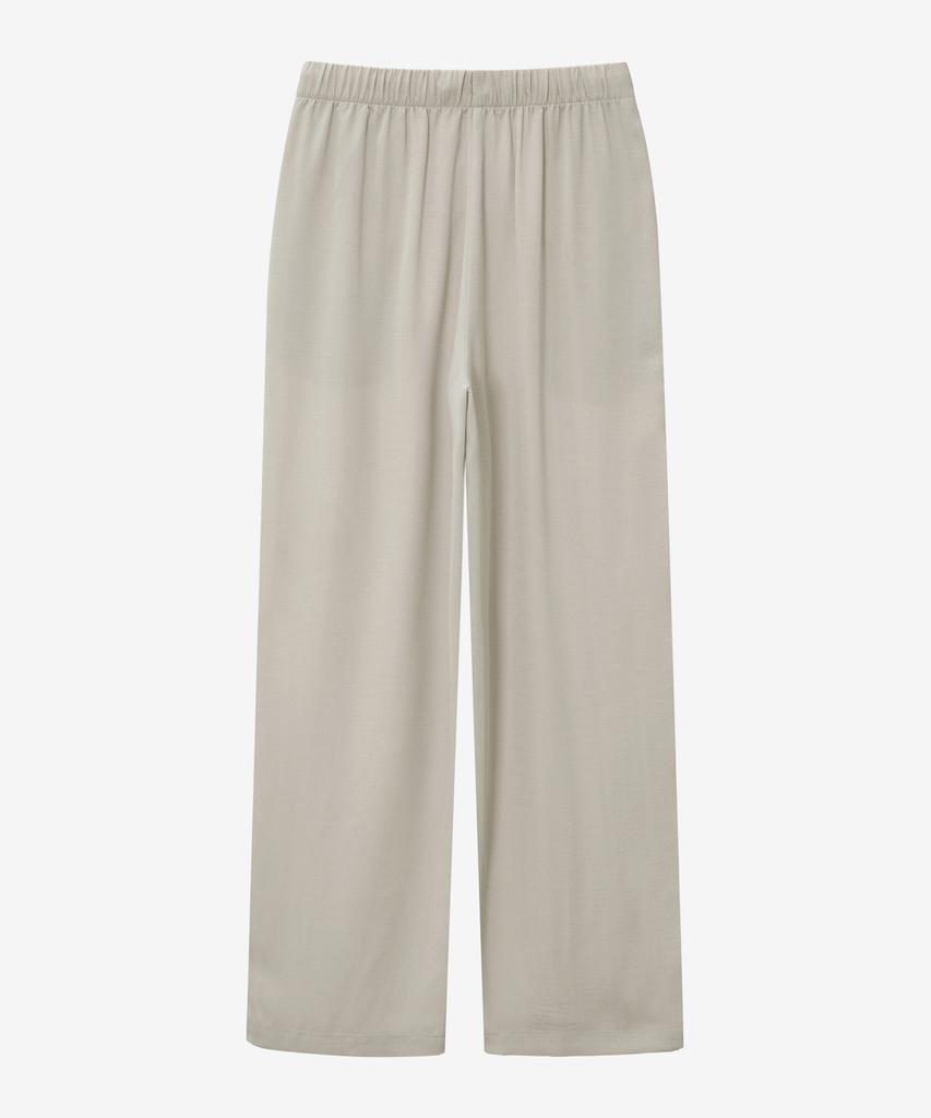 BASIC HOUSE Women'S Breathable Elastic Waist Wide Pants Dark Beige