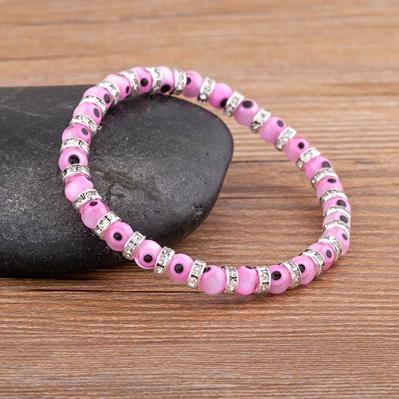 

Nidin New Fashion Lucky Evil Eye Strand Beaded Bracelet for Men Women 6mm Classic Mini Beads Macrame Charm Adjustable Jewelry