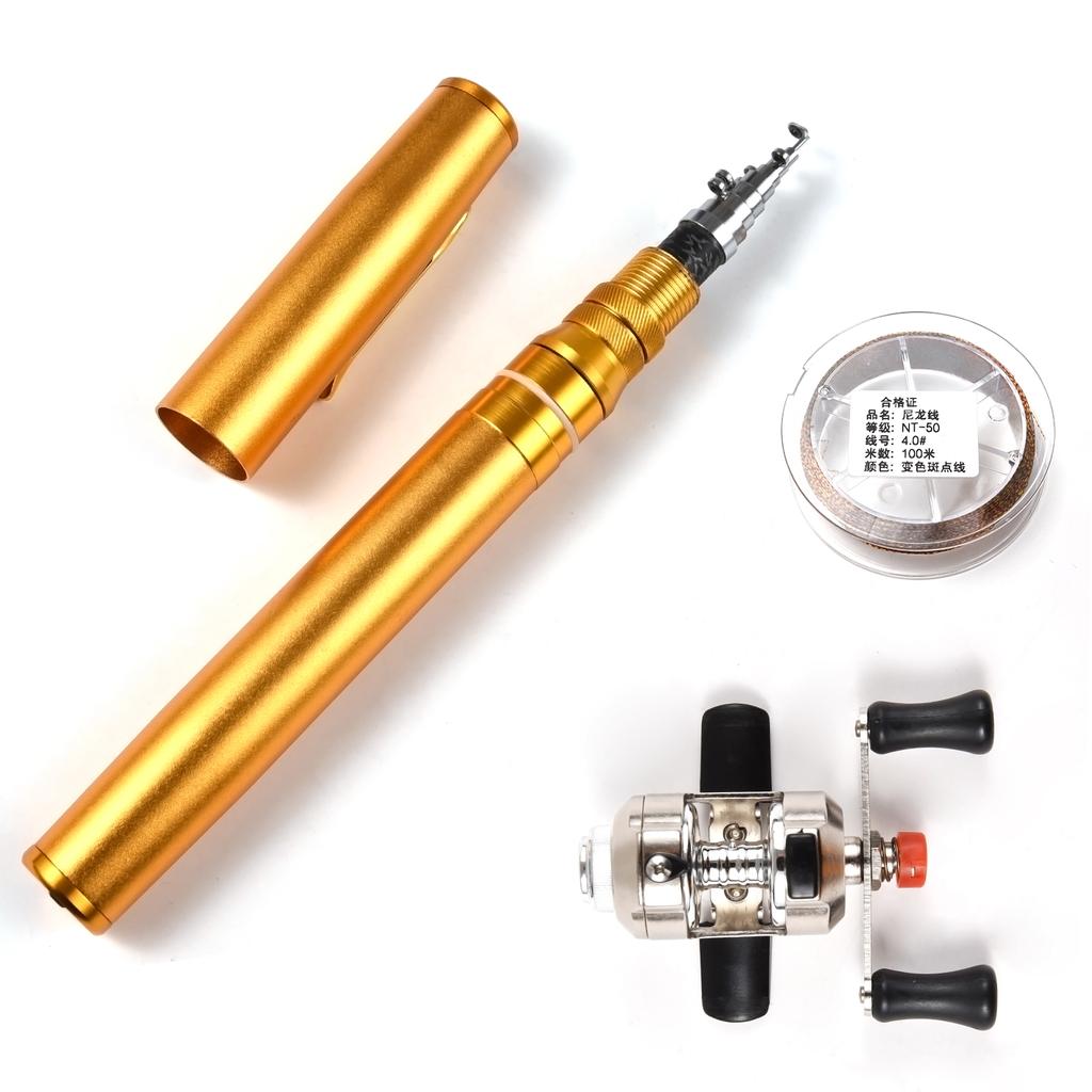 Tragbarer Taschenteleskop-Angelruten- und Angelrollen-Kombinationen in Mini-Stiftform, 1,95 m