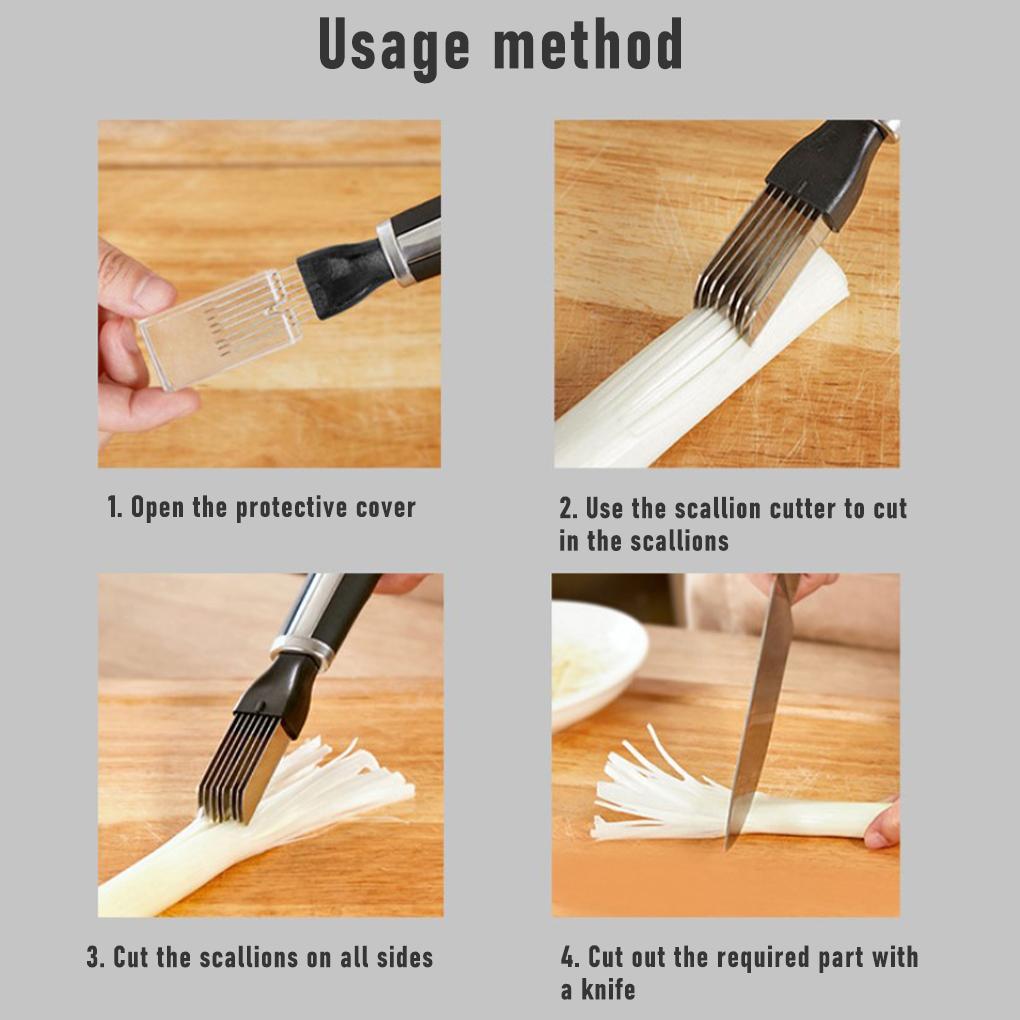 Ceapă Ardei iute Tocător Cartofi Legume Tocător din oțel inoxidabil Mâner anti-alunecare Instrument de feliere Accesorii de bucătărie