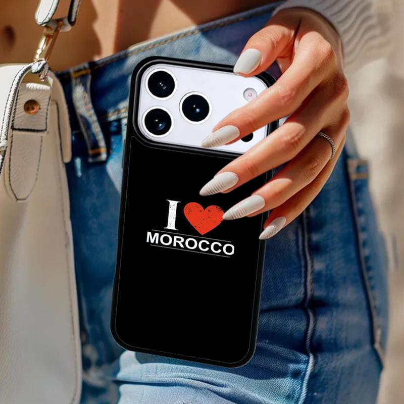 Morocco Map Flag Phone Case For iPhone 17 Air 14 15 13 12 Max Cover For Apple 16e 11 Pro Max Plus Coque