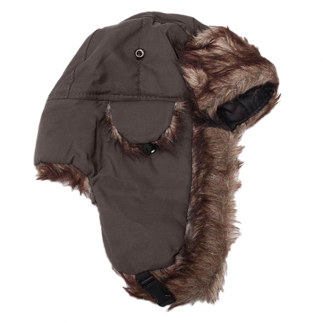 

Лыжная шапка-бомбер зимняя для взрослых унисекс солдат-ушанка-траппер авиатор теплая кофейный