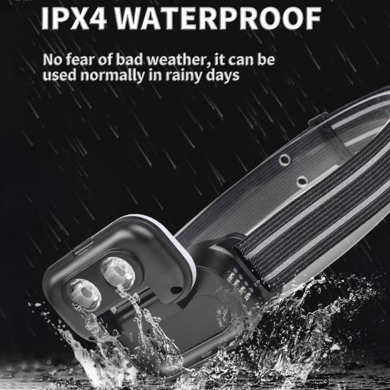 Outdoor LED Headlight 7 Modes 180 Degrees Adjustable IPX4 Waterproof Power Indicator Super Bright Fishing Riding Running Camping Headband Light