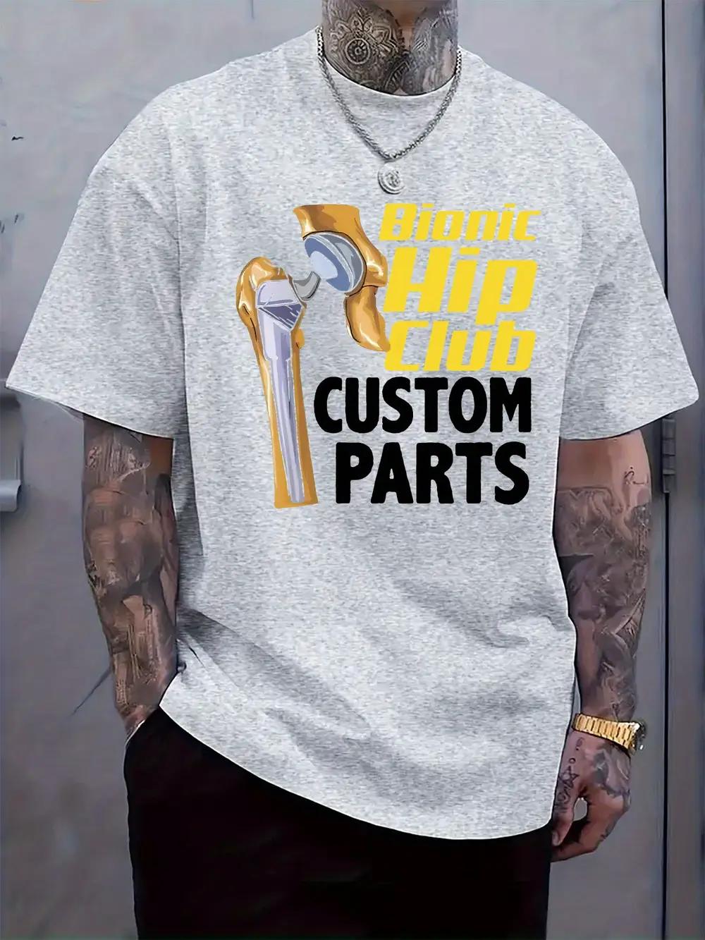 

Graphic Print Short Sleeve T-shirt - White with Bionic Hip Club Design M
