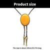 Men's Braided Leather Cord Bolo Tie with Stone Pendant Adjustable Chain Necktie Necklace for Western Fashion Enthusiasts