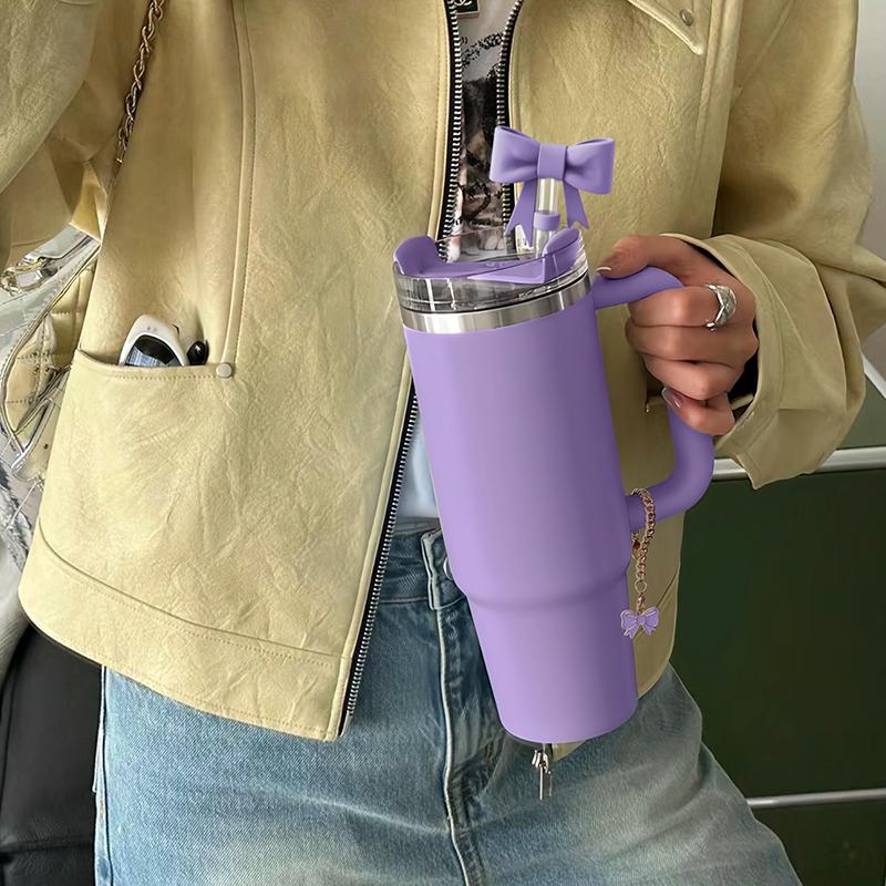 Sada doplňků pro Stanley Cup, Roztomilé ozdoby na slámku s mašličkou pro Stanley Cup 30/40oz Tumbler, Motýlí řetízek, Botka na Stanley Cup