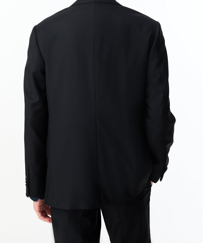 Man On The Boon Notched Lapel Basic Suit Jacket_Black 4714351007