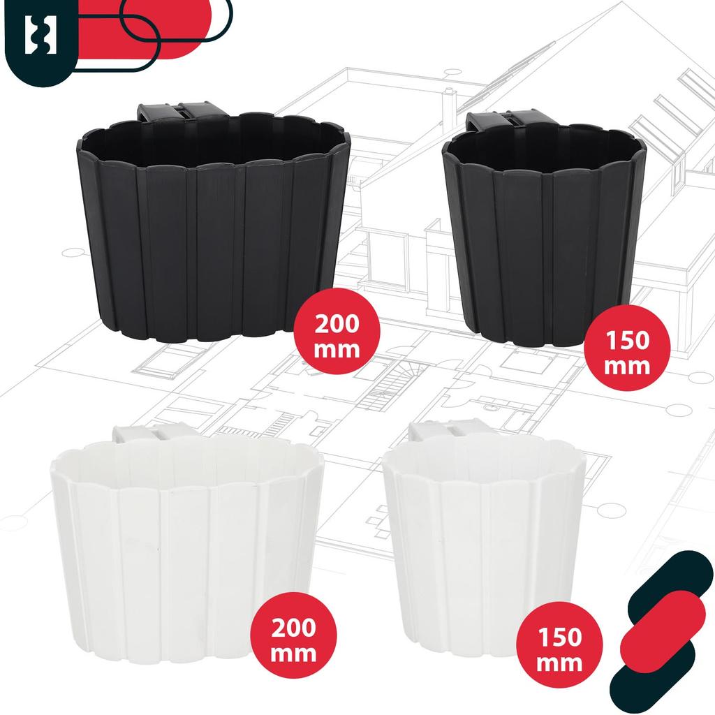 Balcony Flowerpot For Balustrade With Terrace Holder Anthracite 15 Cm 6 Pcs